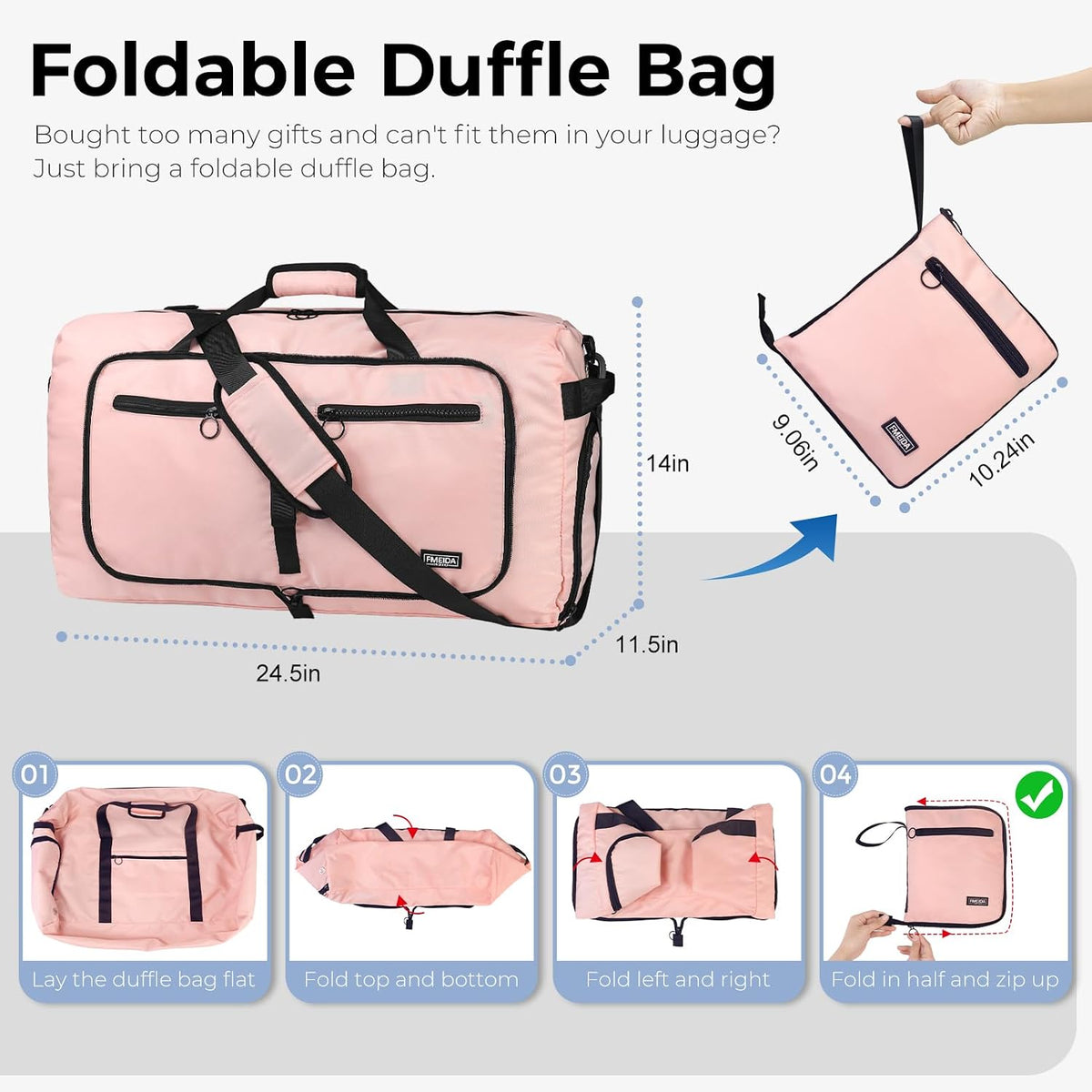 65L Duffle Bag Foldable Travel Duffel Bags for Men Women Travel Bag