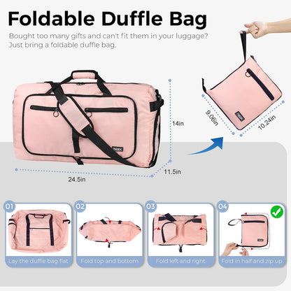 65L Duffle Bag Foldable Travel Duffel Bags for Men Women Travel Bag