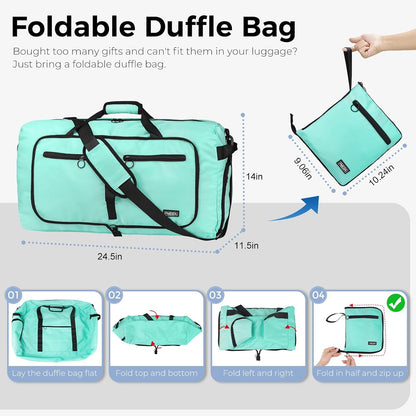65L Duffle Bag Foldable Travel Duffel Bags for Men Women Travel Bag