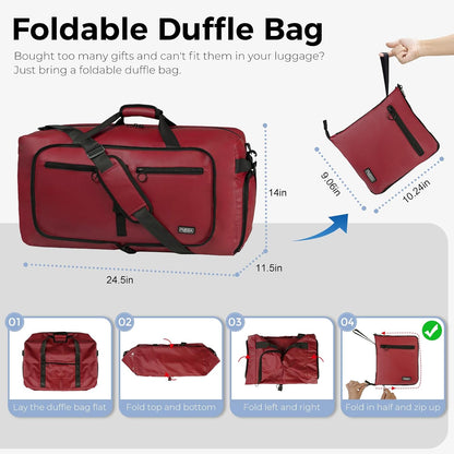 65L Duffle Bag Foldable Travel Duffel Bags for Men Women Travel Bag