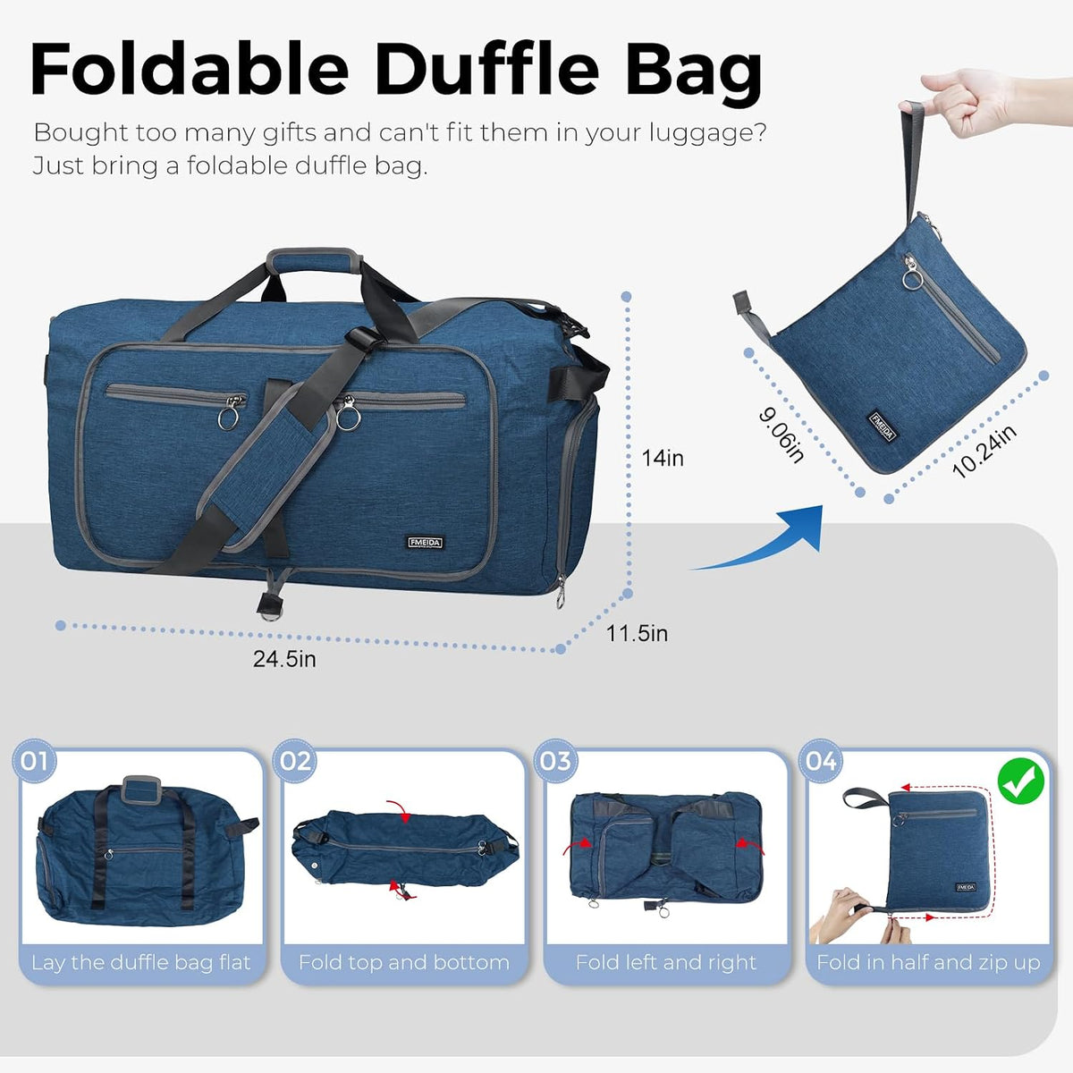 65L Duffle Bag Foldable Travel Duffel Bags for Men Women Travel Bag