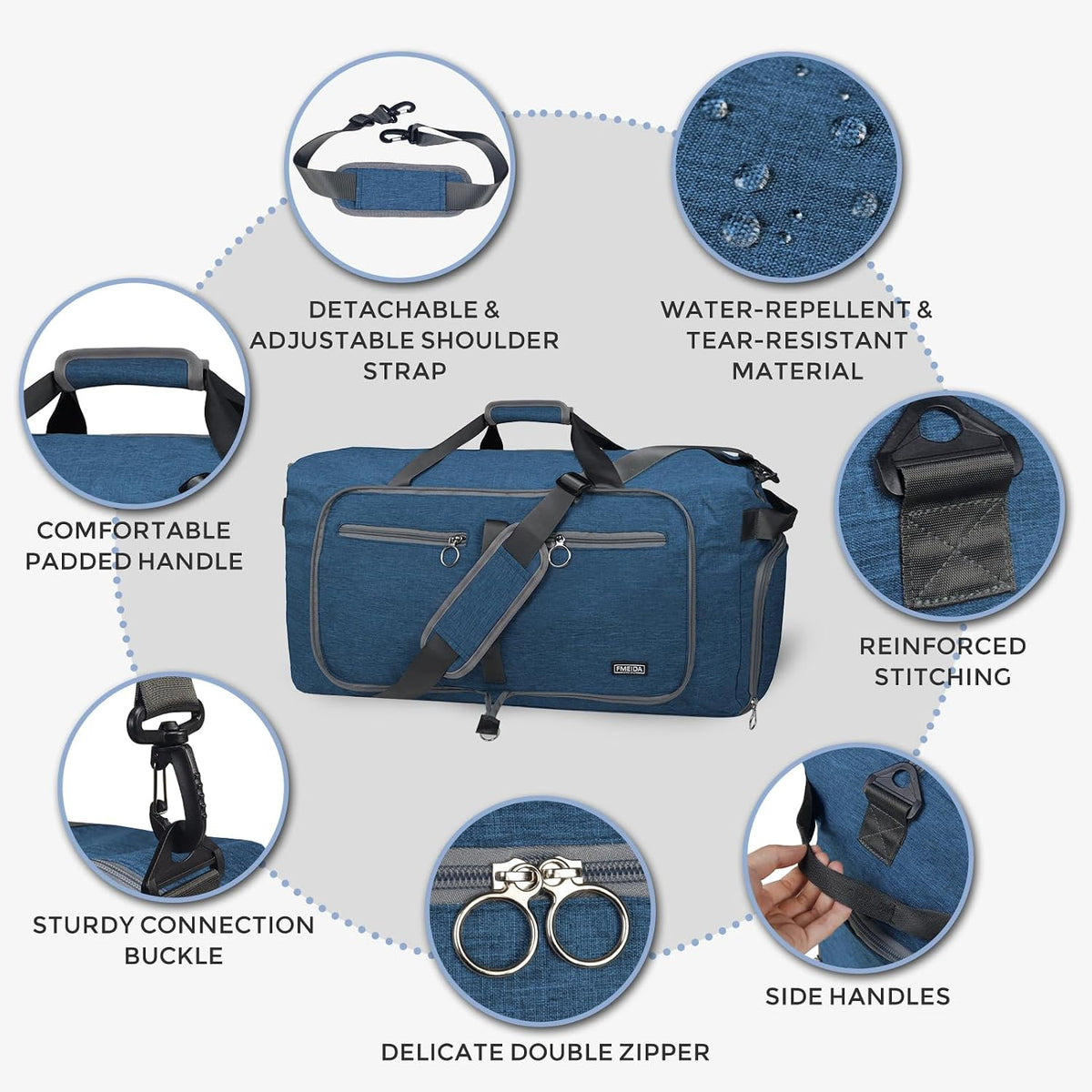 65L Duffle Bag Foldable Travel Duffel Bags for Men Women Travel Bag