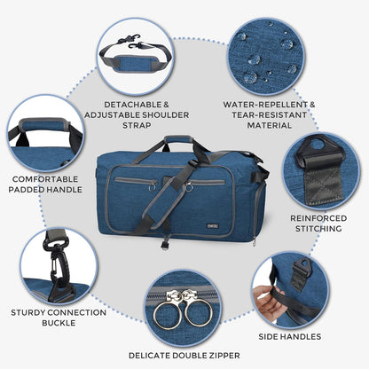 65L Duffle Bag Foldable Travel Duffel Bags for Men Women Travel Bag