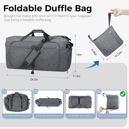 65L Duffle Bag Foldable Travel Duffel Bags for Men Women Travel Bag