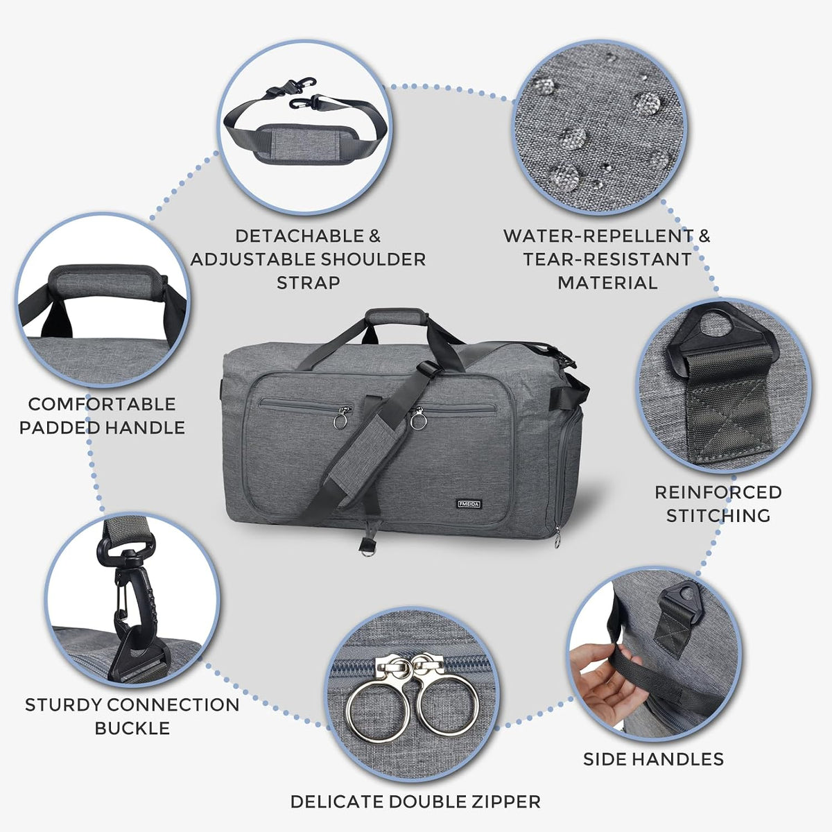 65L Duffle Bag Foldable Travel Duffel Bags for Men Women Travel Bag