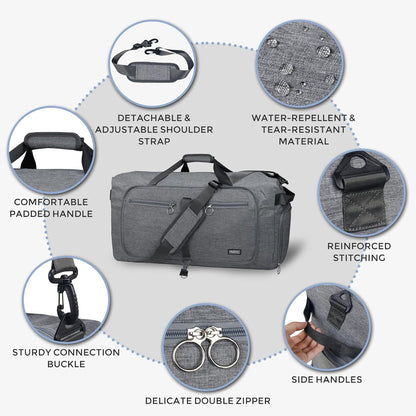 65L Duffle Bag Foldable Travel Duffel Bags for Men Women Travel Bag