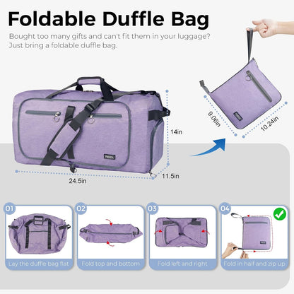65L Duffle Bag Foldable Travel Duffel Bags for Men Women Travel Bag