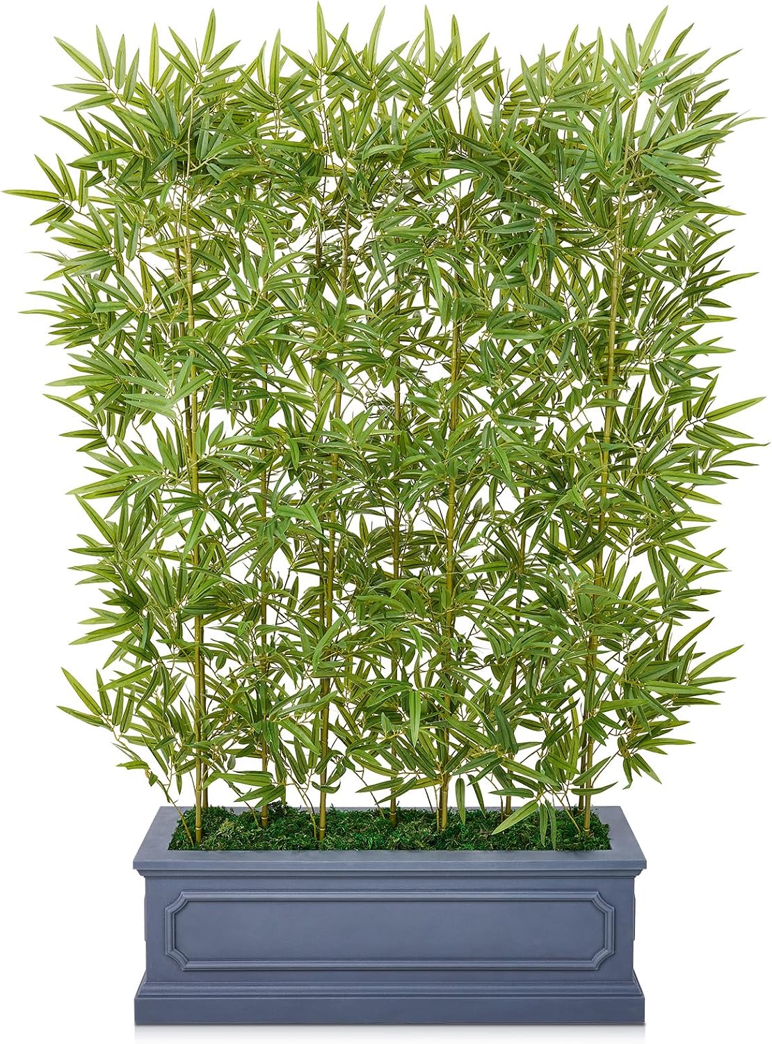 6FT Artificial Bamboo Tree – Tall Lifelike Bamboo Plant with 11 Natural Canes in Modern Planter, Indoor Outdoor Decor Greenery for Patio Balcony Office, Soft Privacy Divider, VN236