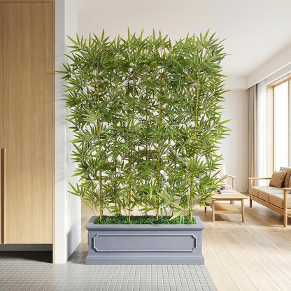 6FT Artificial Bamboo Tree – Tall Lifelike Bamboo Plant with 11 Natural Canes in Modern Planter, Indoor Outdoor Decor Greenery for Patio Balcony Office, Soft Privacy Divider, VN236
