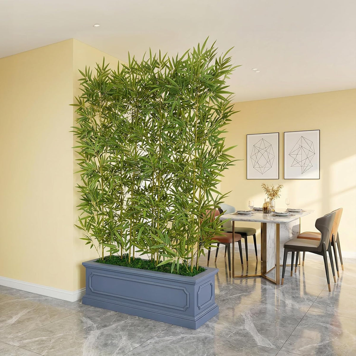 6FT Artificial Bamboo Tree – Tall Lifelike Bamboo Plant with 11 Natural Canes in Modern Planter, Indoor Outdoor Decor Greenery for Patio Balcony Office, Soft Privacy Divider, VN236