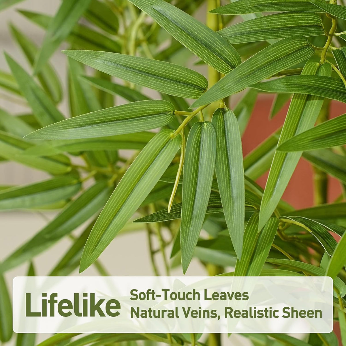 6FT Artificial Bamboo Tree – Tall Lifelike Bamboo Plant with 11 Natural Canes in Modern Planter, Indoor Outdoor Decor Greenery for Patio Balcony Office, Soft Privacy Divider, VN236