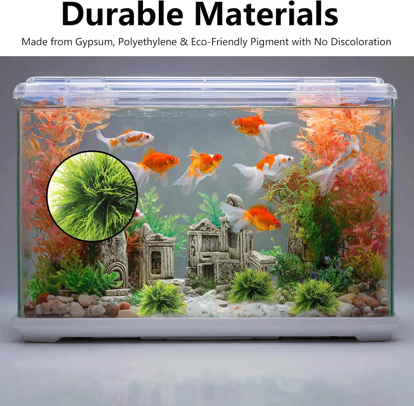 2PCS Realistic Aquarium Plants Artificial Grass for Fish Tank Aquarium Grass Small Soft Plastic Fake Plants Turtle Decorations Mini Fish Tank Ornament Green Plant Set