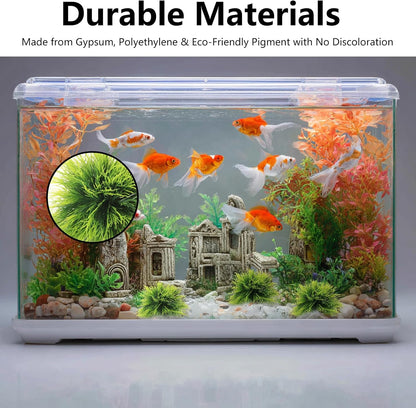 2PCS Realistic Aquarium Plants Artificial Grass for Fish Tank Aquarium Grass Small Soft Plastic Fake Plants Turtle Decorations Mini Fish Tank Ornament Green Plant Set