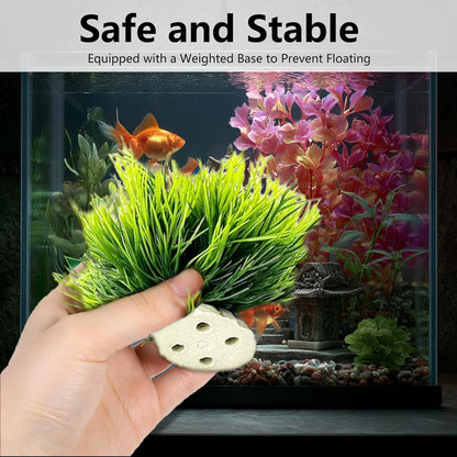 2PCS Realistic Aquarium Plants Artificial Grass for Fish Tank Aquarium Grass Small Soft Plastic Fake Plants Turtle Decorations Mini Fish Tank Ornament Green Plant Set