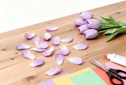 Light Pink Artificial Tulips, 20 Pcs PU Real Touch Faux Flowers