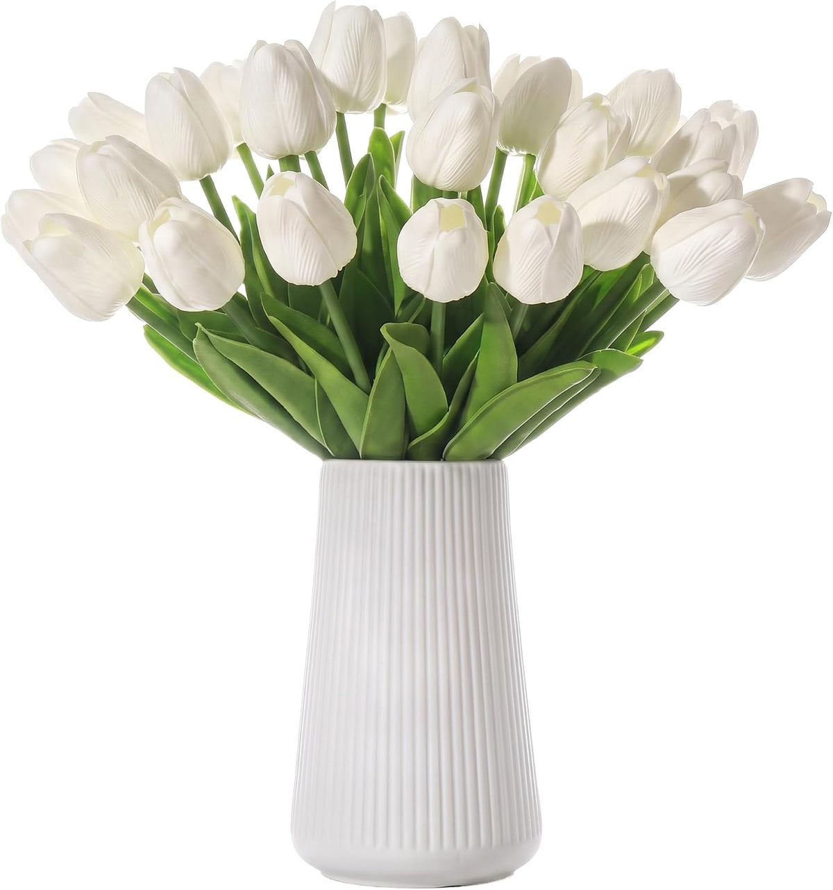 Light Pink Artificial Tulips, 20 Pcs PU Real Touch Faux Flowers