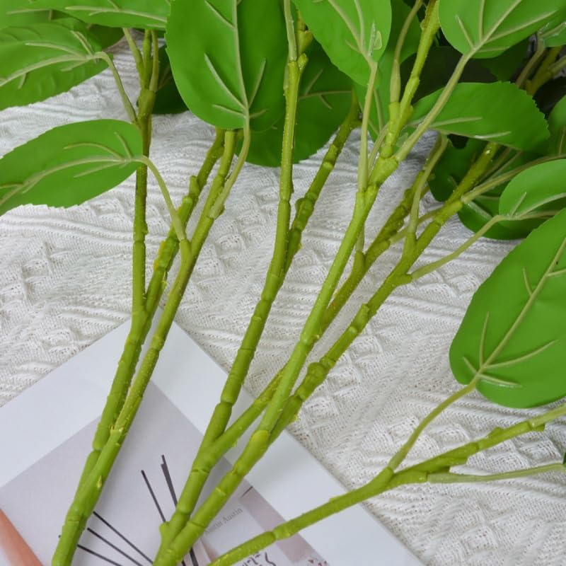 2Pcs Silk Fake Hibiscus Flowers Artificial Tropical with Long Stem