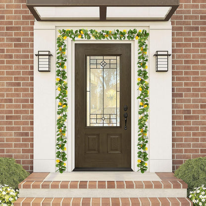 2Pcs Total 11 Ft Artificial Lemon Garland with Greenery