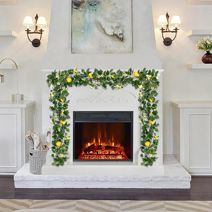 2Pcs Total 11 Ft Artificial Lemon Garland with Greenery