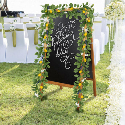 2Pcs Total 11 Ft Artificial Lemon Garland with Greenery