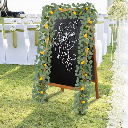 2Pcs Total 11 Ft Artificial Lemon Garland with Greenery