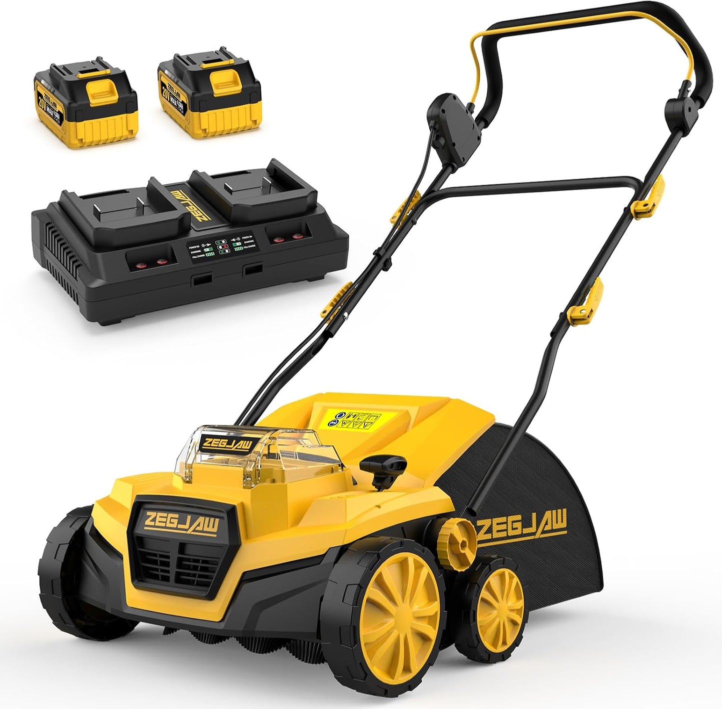 15" Artificial Turf Sweeper, Artificial Turf Vacuum, Keep Yard Tidy | 13 Amp Electric Turf Sweeper, Support 5-Position Depth Adjustment, 45 Liter Leaf Collector, Quick-Fold, for Artificial Grass