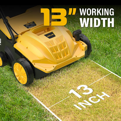 15" Artificial Turf Sweeper, Artificial Turf Vacuum, Keep Yard Tidy | 13 Amp Electric Turf Sweeper, Support 5-Position Depth Adjustment, 45 Liter Leaf Collector, Quick-Fold, for Artificial Grass