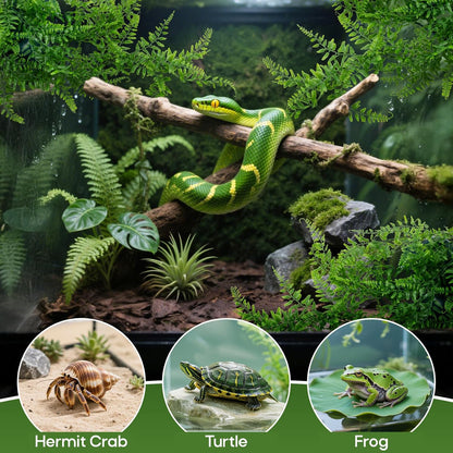 2PCS Fake Hanging Plants - Artificial Reptile Habitat Vines | UV Resistant Artificial Boston Ferns for Bearded, Dragon, Snake. Geckos, Hermit Crab, Lizard, Chameleon, 31.5 Inch