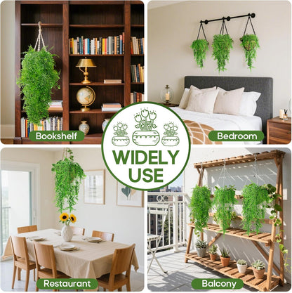 2PCS Fake Hanging Plants - Artificial Reptile Habitat Vines | UV Resistant Artificial Boston Ferns for Bearded, Dragon, Snake. Geckos, Hermit Crab, Lizard, Chameleon, 31.5 Inch