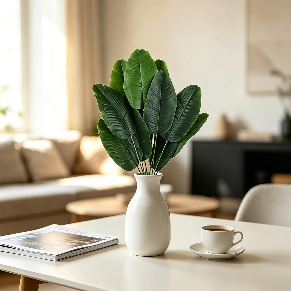 Artificial Banana Trees 2 Pcs 26" Fake Banana Leaves