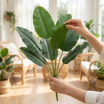 Artificial Banana Trees 2 Pcs 26" Fake Banana Leaves