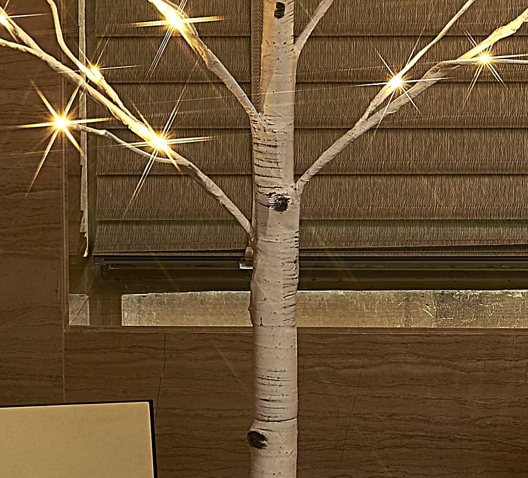 Lighted White Birch Tree 6FT, Twig Tree with Lights Plug in for Christmas Wedding Party Easter Decorations Indoor Outdoor Use