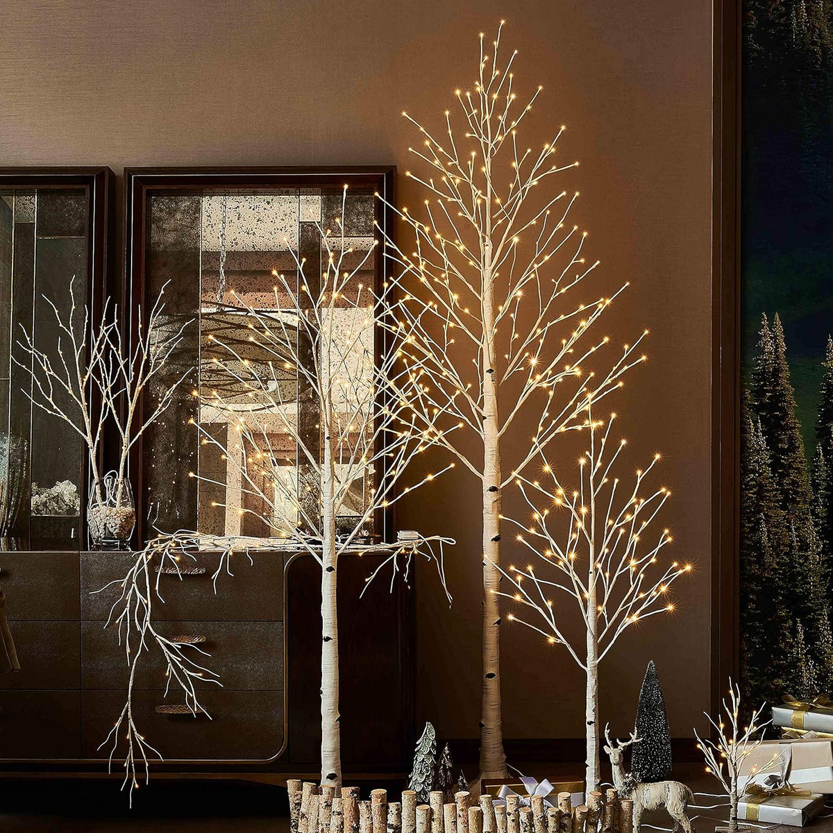Lighted White Birch Tree 6FT, Twig Tree with Lights Plug in for Christmas Wedding Party Easter Decorations Indoor Outdoor Use