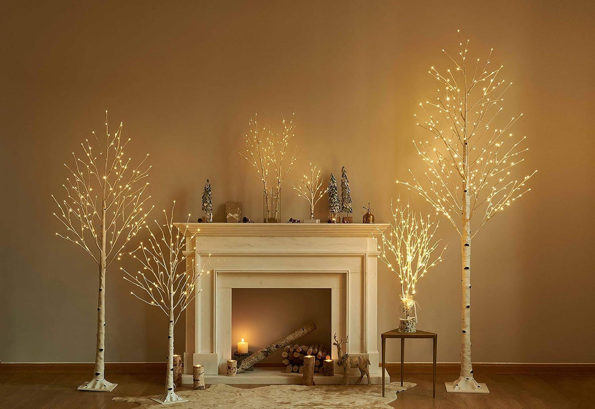 Lighted White Birch Tree 6FT, Twig Tree with Lights Plug in for Christmas Wedding Party Easter Decorations Indoor Outdoor Use