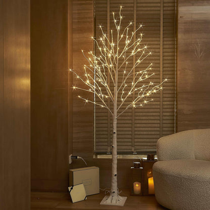 Lighted White Birch Tree 6FT, Twig Tree with Lights Plug in for Christmas Wedding Party Easter Decorations Indoor Outdoor Use