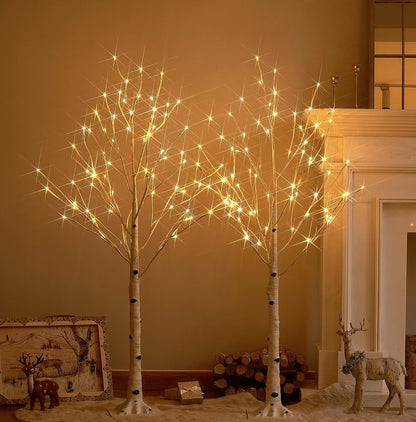 Lighted White Birch Tree 6FT, Twig Tree with Lights Plug in for Christmas Wedding Party Easter Decorations Indoor Outdoor Use