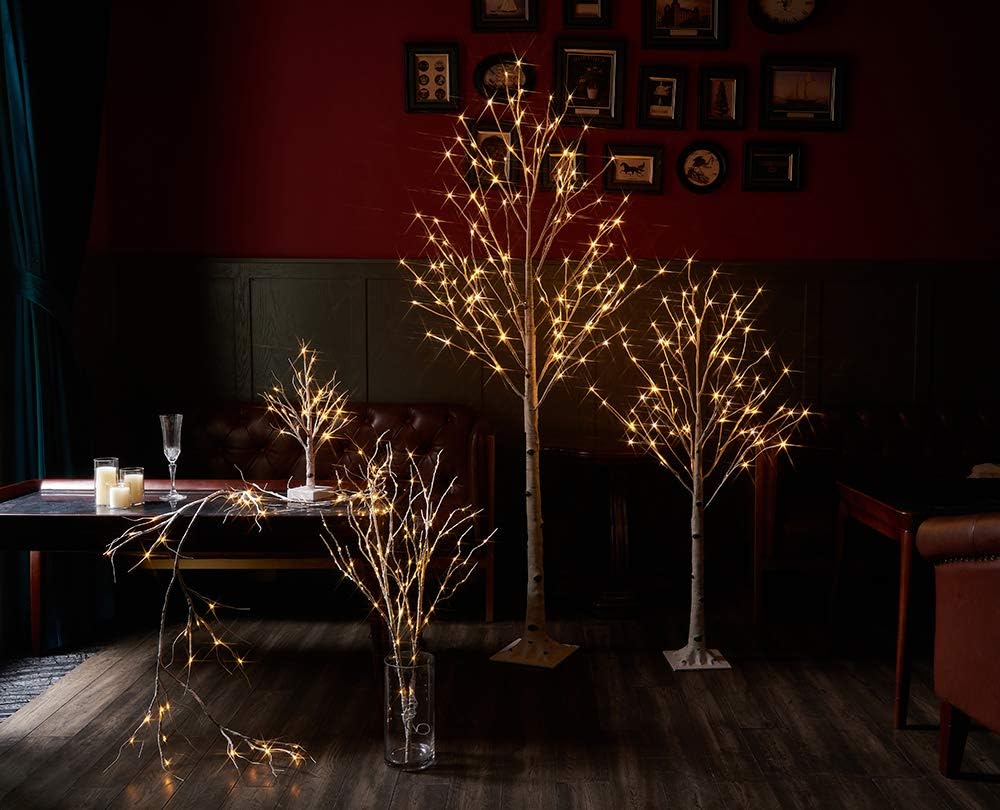 Lighted White Birch Tree 6FT, Twig Tree with Lights Plug in for Christmas Wedding Party Easter Decorations Indoor Outdoor Use