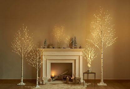 Lighted White Birch Tree 6FT, Twig Tree with Lights Plug in for Christmas Wedding Party Easter Decorations Indoor Outdoor Use