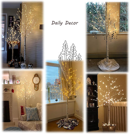 Lighted White Birch Tree 6FT, Twig Tree with Lights Plug in for Christmas Wedding Party Easter Decorations Indoor Outdoor Use
