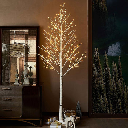 Lighted White Birch Tree 6FT, Twig Tree with Lights Plug in for Christmas Wedding Party Easter Decorations Indoor Outdoor Use