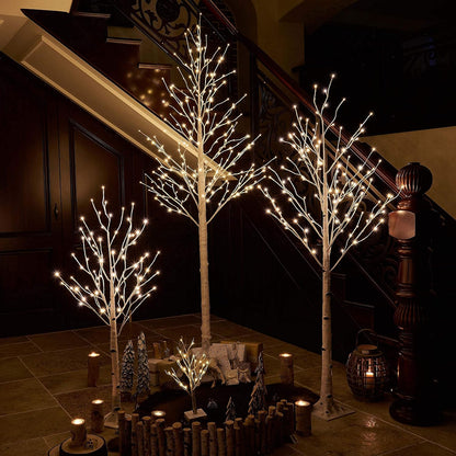 Lighted White Birch Tree 6FT, Twig Tree with Lights Plug in for Christmas Wedding Party Easter Decorations Indoor Outdoor Use