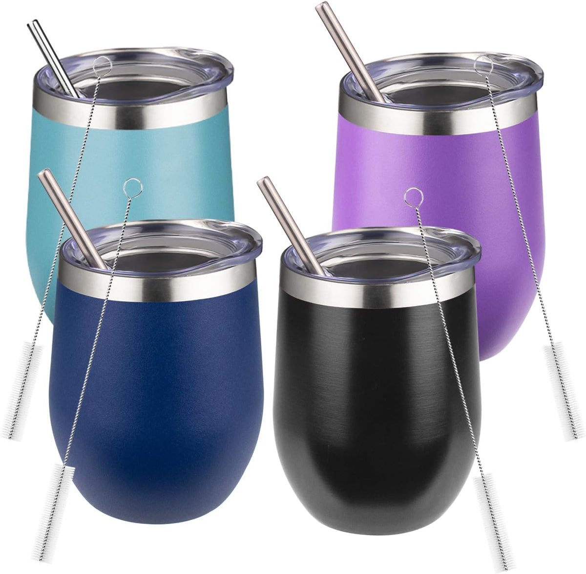 12oz/1Pack Stainless Steel Wine Tumbler with Lids, Double Wall Vacuum Stainless Steel Travel Tumbler,Insulated Wine GlassesTravel Tumbler for Cold & Hot Drinks,Cup for Champaign Coffee (Lemon yellow)