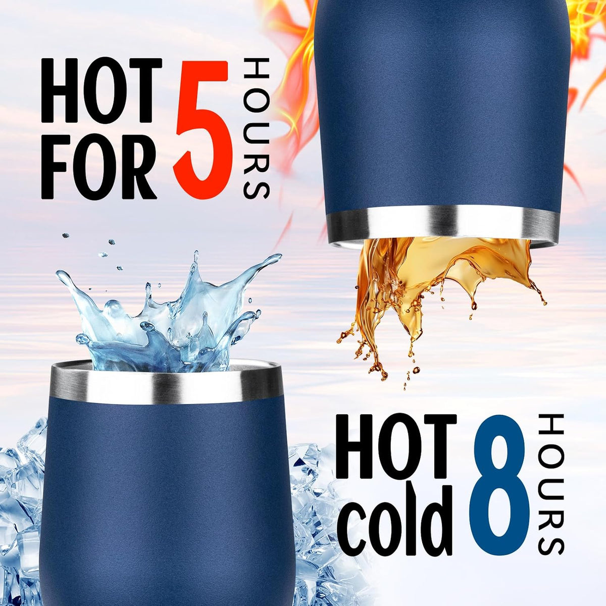 12oz/1Pack Stainless Steel Wine Tumbler with Lids, Double Wall Vacuum Stainless Steel Travel Tumbler,Insulated Wine GlassesTravel Tumbler for Cold & Hot Drinks,Cup for Champaign Coffee (Lemon yellow)