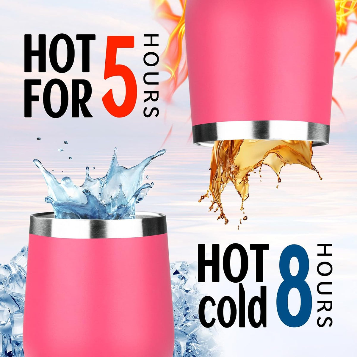 12oz/1Pack Stainless Steel Wine Tumbler with Lids, Double Wall Vacuum Stainless Steel Travel Tumbler,Insulated Wine GlassesTravel Tumbler for Cold & Hot Drinks,Cup for Champaign Coffee (Lemon yellow)