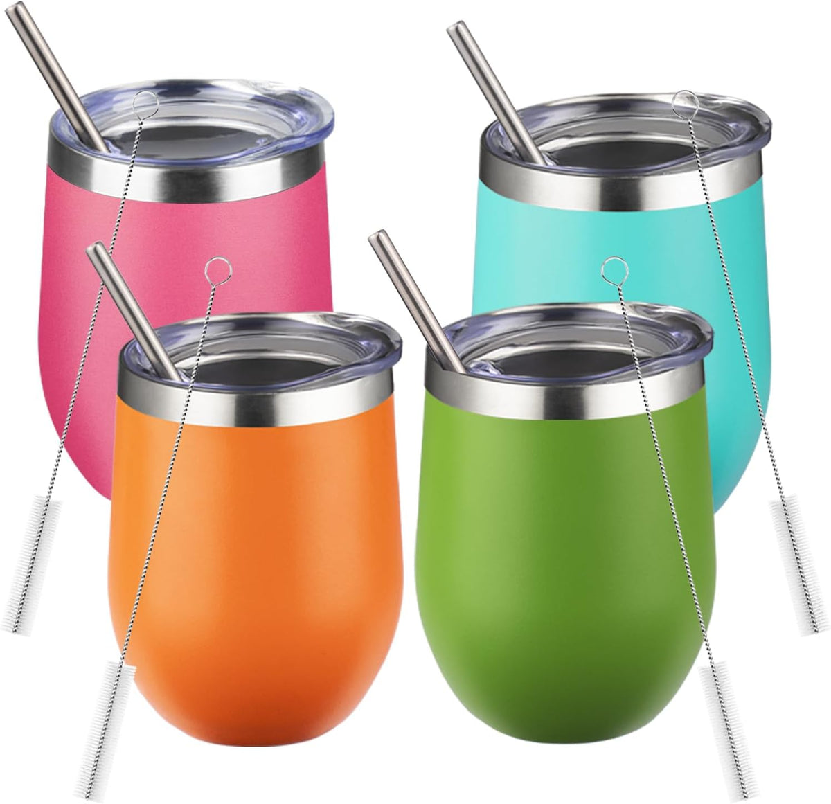 12oz/1Pack Stainless Steel Wine Tumbler with Lids, Double Wall Vacuum Stainless Steel Travel Tumbler,Insulated Wine GlassesTravel Tumbler for Cold & Hot Drinks,Cup for Champaign Coffee (Lemon yellow)