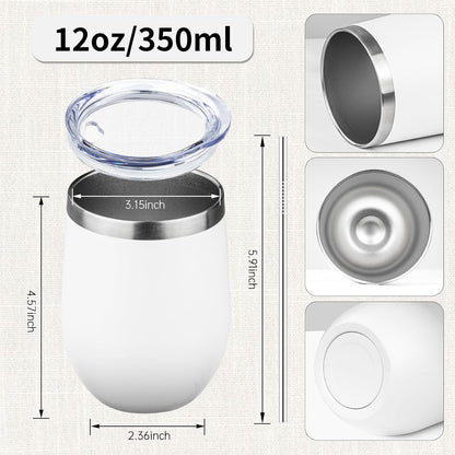 12oz/1Pack Stainless Steel Wine Tumbler with Lids, Double Wall Vacuum Stainless Steel Travel Tumbler,Insulated Wine GlassesTravel Tumbler for Cold & Hot Drinks,Cup for Champaign Coffee (Lemon yellow)