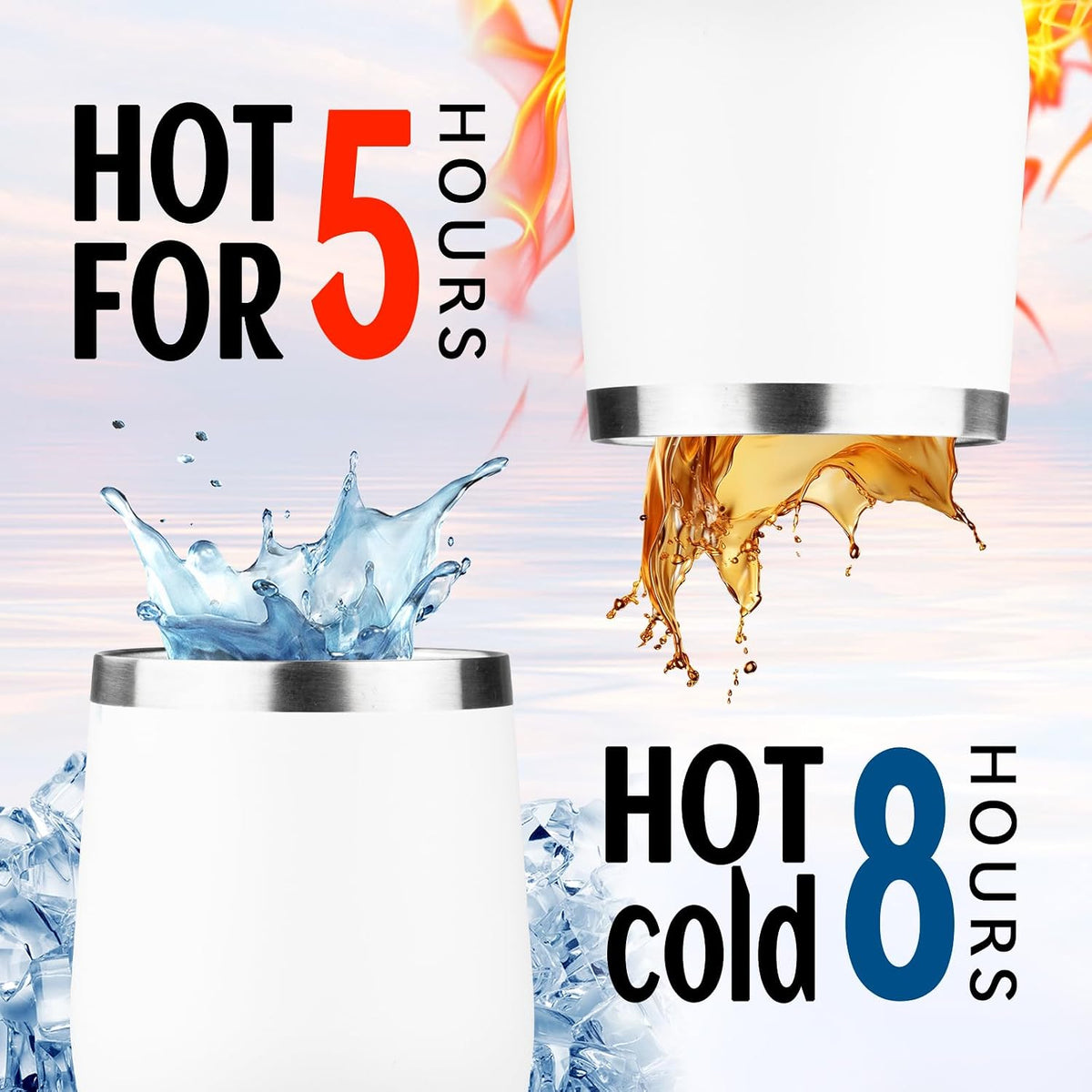 12oz/1Pack Stainless Steel Wine Tumbler with Lids, Double Wall Vacuum Stainless Steel Travel Tumbler,Insulated Wine GlassesTravel Tumbler for Cold & Hot Drinks,Cup for Champaign Coffee (Lemon yellow)