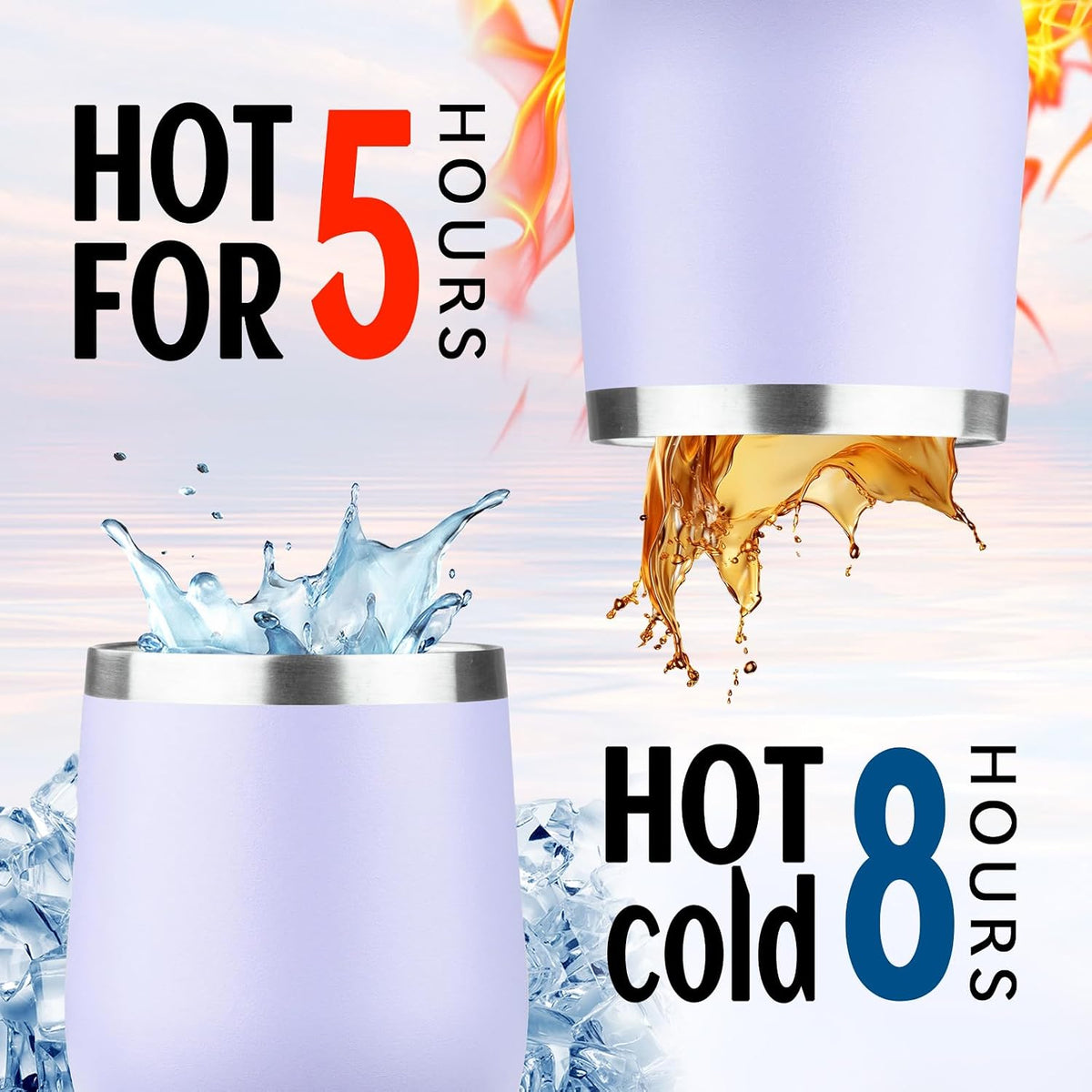 12oz/1Pack Stainless Steel Wine Tumbler with Lids, Double Wall Vacuum Stainless Steel Travel Tumbler,Insulated Wine GlassesTravel Tumbler for Cold & Hot Drinks,Cup for Champaign Coffee (Lemon yellow)