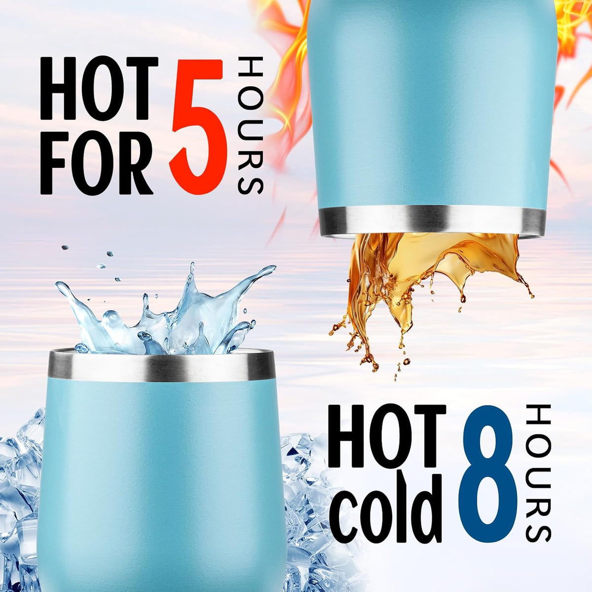 12oz/1Pack Stainless Steel Wine Tumbler with Lids, Double Wall Vacuum Stainless Steel Travel Tumbler,Insulated Wine GlassesTravel Tumbler for Cold & Hot Drinks,Cup for Champaign Coffee (Lemon yellow)