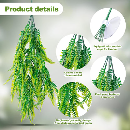 CousDUoBe 13Pcs Reptile Plants for Bearded Dragon Tank Accessories | Terrarium Plant Artificial Decor for Snake Cage Bearded Dragons Lizard Gecko Snake Hermit Crab Tank Decor(Lush Series)